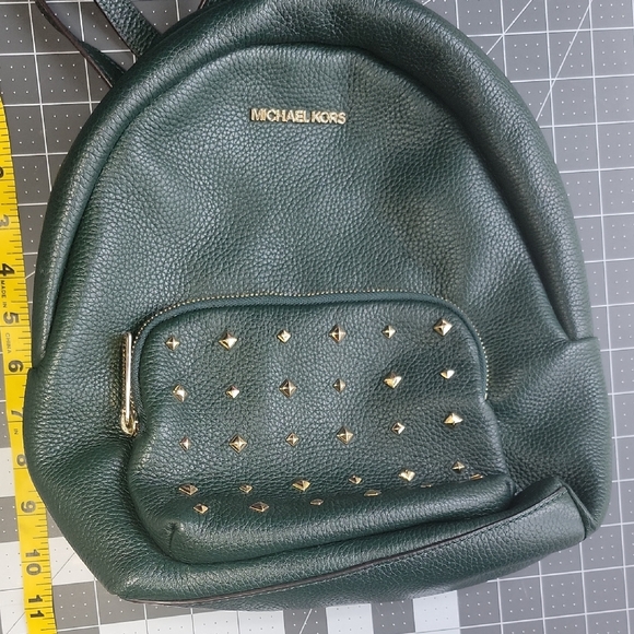 Michael Kors Green Backpack with Gold Studs - Picture 1 of 6